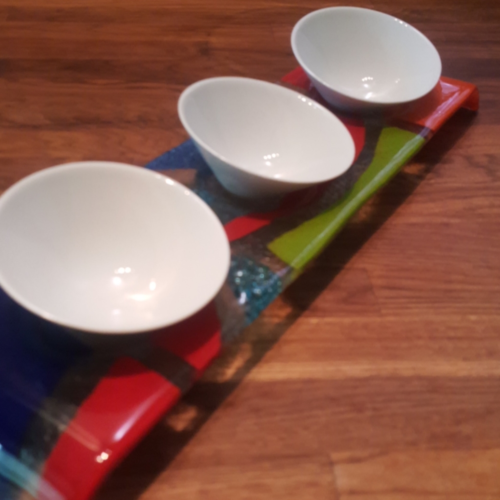 Global Views arte tray w/serving dishes